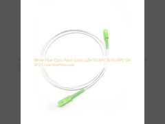 White Fiber Optic Patch Cord LSZH SC/APC To SC/APC SM 9/125 Low Insertion Loss