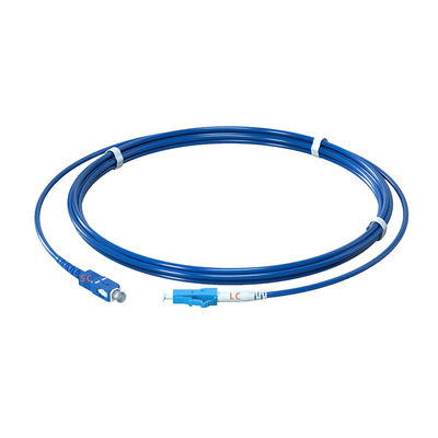Buy PVC Armored Single Mode 9/125 G652D Simplex SC/UPC-LC/UPC Fiber Optic Patch Cord for FTTTB Signal Transfer online manufacture