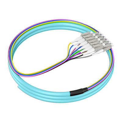 Buy PVC LSZH HXCOWO Novel 12-Color 12-Core LC FC SC ST UPC/APC Single Mode G657A/G652D 0.9mm MM Fiber Pigtails online manufacture