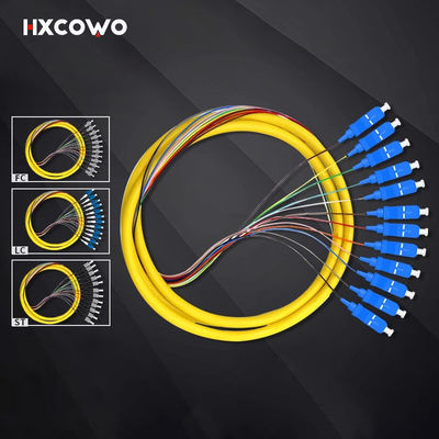 Buy HXCOWO FTTN Fiber Pigtails 12 Cores SC LC Pigtail ST FC UPC/APC MM 50/125 62.5/125 online manufacture