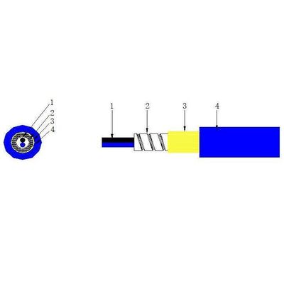 Buy Duplex LSZH Indoor Outdoor Armored Fiber 2 Core 3.0mm Steel Armored Fiber Optic Cable online manufacture