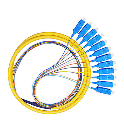 Buy Customized Lengths HXCOWO 12 Color Multimode OM4 SC Connector 0.9mm Fiber Optic Pigtail online manufacture