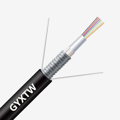 Buy Custom Length HXCOWO GYXTW G652D 2/4/6/8/12/24/24/48/96 Core Armoured Fiber Optic Cable online manufacture