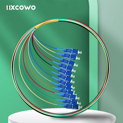 Buy FTTX HXCOWO 12 Color Fiber Optical Pigtail SC UPC Single Mode G657A 0.9mm G652D online manufacture