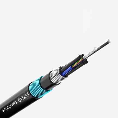 Buy HXCOWO GYTA53 48 Core G652D PE Underground Armored Fiber Optic Cable with LSOH Jacket online manufacture