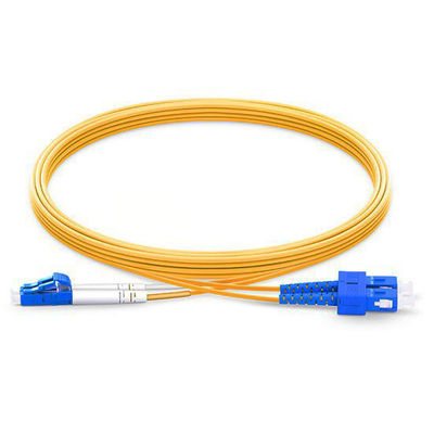 Buy 3m LC UPC To SC UPC Duplex 2.0mm Yellow Fiber Optic Patch Cord Single Mode For FTTX online manufacture