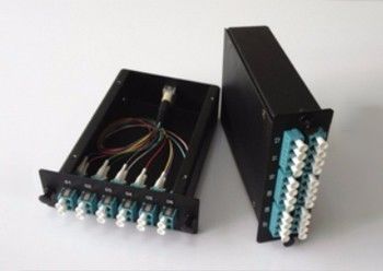 Buy Black Fiber Patch Panel 24 Port MTP MPO Module Fiber Optic Patch Panel online manufacture