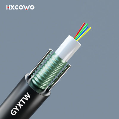 Buy Outdoor Armored GYXTW Fiber Optic Cable 2-288 Cores G652D/G657A1/G657A2 Fiber Type Custom Length online manufacture