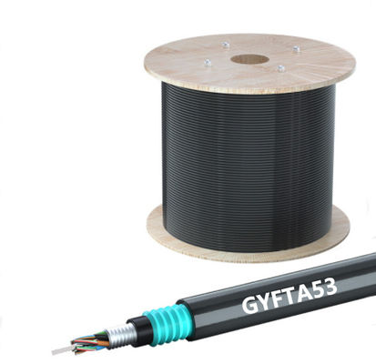 Buy GYFTA53 Outdoor Armored Fiber Optic Cable with Wooden Drum Packaging OEM ODM Service and Low Loss High-Speed Fusion Welding online manufacture