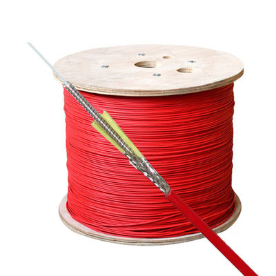 Red Indoor Flame Retardant Jacket DTS Distributed Temperature Sensing Fiber Optic Cable