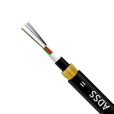 Overhead ADSS Aerial Fiber Optic Cable Single / Double Jacket Leather
