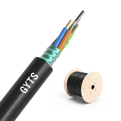 Outdoor Duct and Conduit Customized 2-288 Cores SM MM Armoured GYTS Fiber Optic Cable